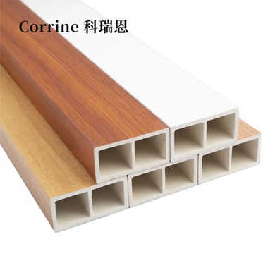 Tubo de decoración de madera WPC tubo de madera cuadrada hueca